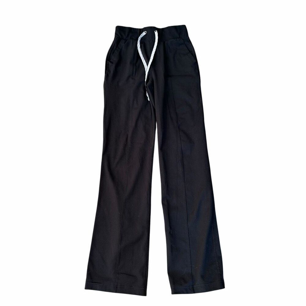 90 Degree by Reflex Lux City Life Straight Leg Pants XS Black Drawstring Stretch